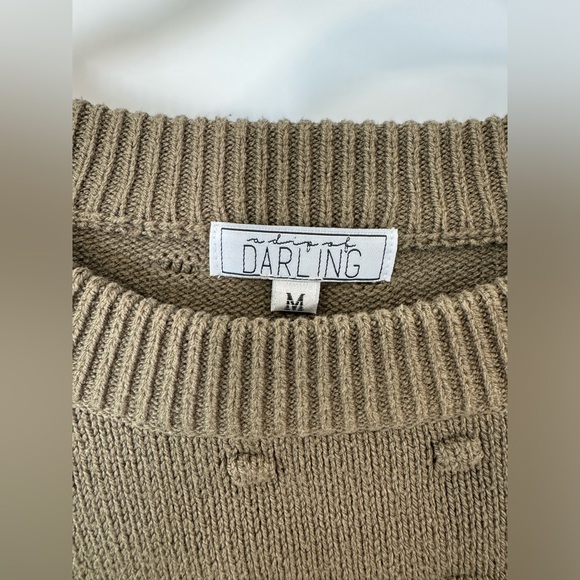 Darling Olive Green Dot Textured Sweater - Picture 3 of 5